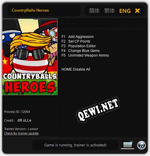 Трейнер для CountryBalls Heroes [v1.0.9]