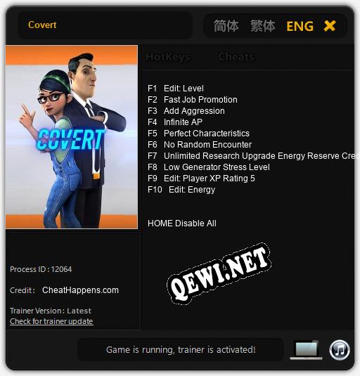 Covert: Трейнер +10 [v1.2]