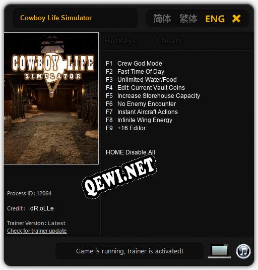 Cowboy Life Simulator: Трейнер +9 [v1.6]