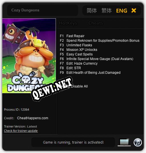 Cozy Dungeons: ТРЕЙНЕР И ЧИТЫ (V1.0.77)