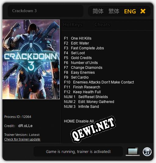Трейнер для Crackdown 3 [v1.0.6]