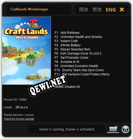 Craftlands Workshoppe: Трейнер +11 [v1.1]