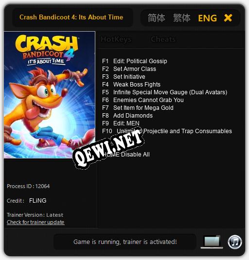 Crash Bandicoot 4: Its About Time: Трейнер +10 [v1.1]