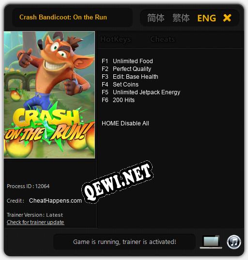 Crash Bandicoot: On the Run: Трейнер +6 [v1.3]