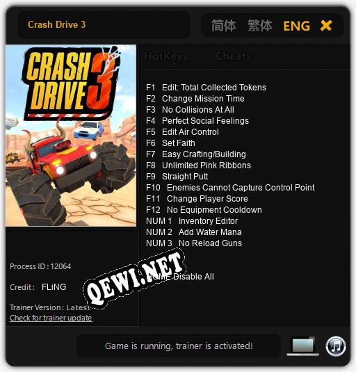 Crash Drive 3: Читы, Трейнер +15 [FLiNG]