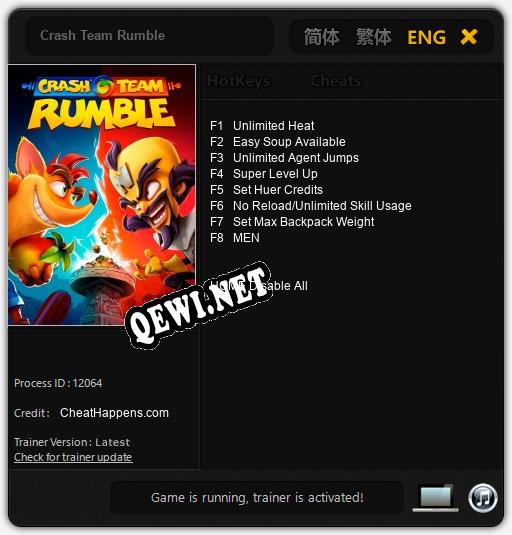 Crash Team Rumble: Читы, Трейнер +8 [CheatHappens.com]