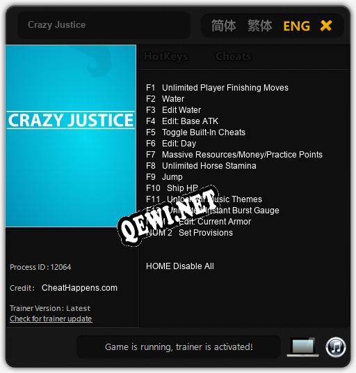 Crazy Justice: Читы, Трейнер +14 [CheatHappens.com]