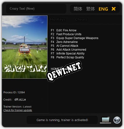 Crazy Taxi (New): ТРЕЙНЕР И ЧИТЫ (V1.0.29)