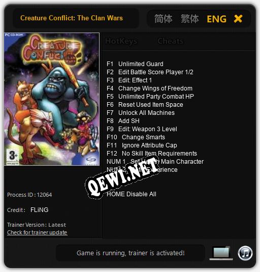 Creature Conflict: The Clan Wars: ТРЕЙНЕР И ЧИТЫ (V1.0.44)