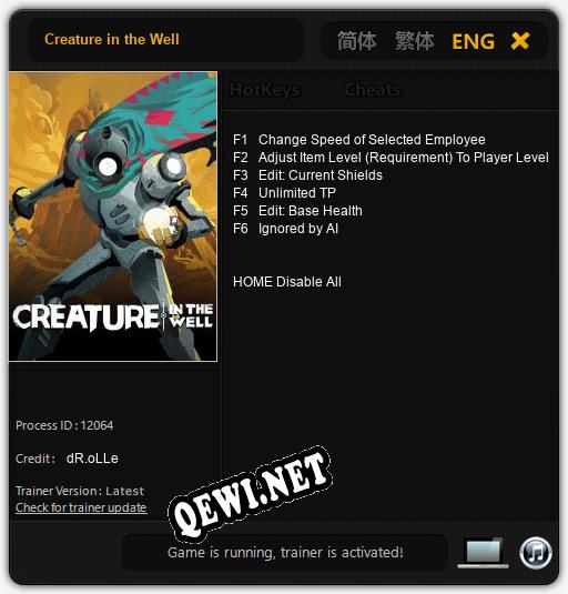 Трейнер для Creature in the Well [v1.0.2]