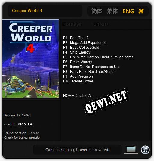 Трейнер для Creeper World 4 [v1.0.5]