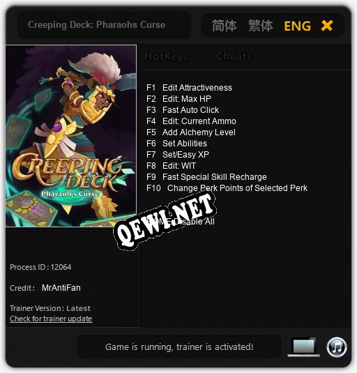 Creeping Deck: Pharaohs Curse: Читы, Трейнер +10 [MrAntiFan]