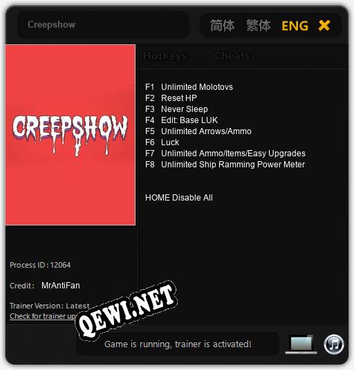 Трейнер для Creepshow [v1.0.7]