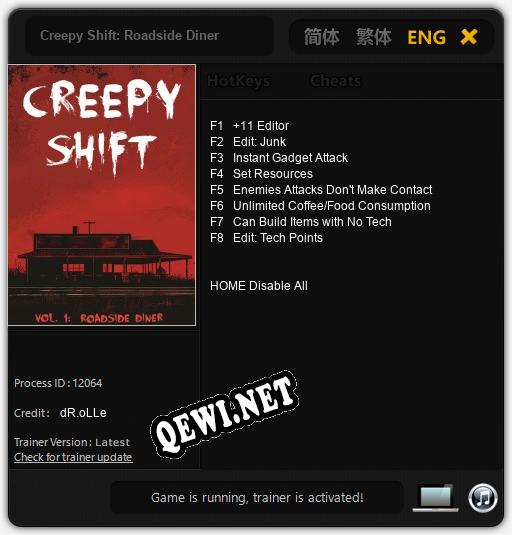 Creepy Shift: Roadside Diner: Читы, Трейнер +8 [dR.oLLe]