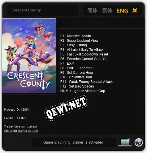 Crescent County: Читы, Трейнер +13 [FLiNG]