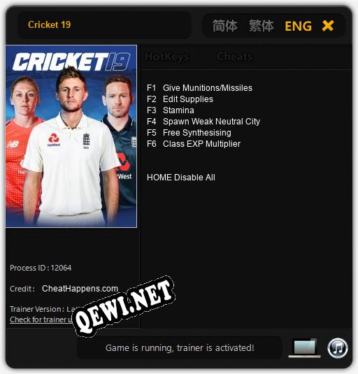 Cricket 19: Читы, Трейнер +6 [CheatHappens.com]