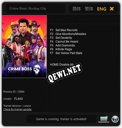 Crime Boss: Rockay City: Читы, Трейнер +7 [FLiNG]