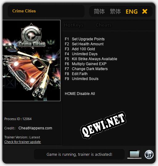 Crime Cities: Читы, Трейнер +9 [CheatHappens.com]