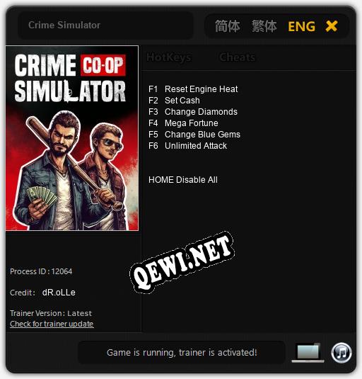 Трейнер для Crime Simulator [v1.0.9]
