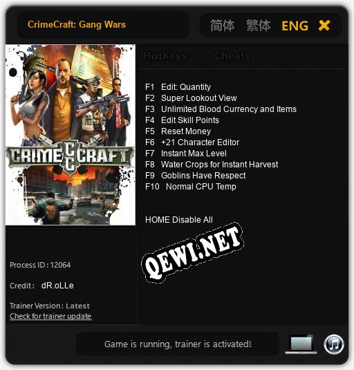 CrimeCraft: Gang Wars: ТРЕЙНЕР И ЧИТЫ (V1.0.51)
