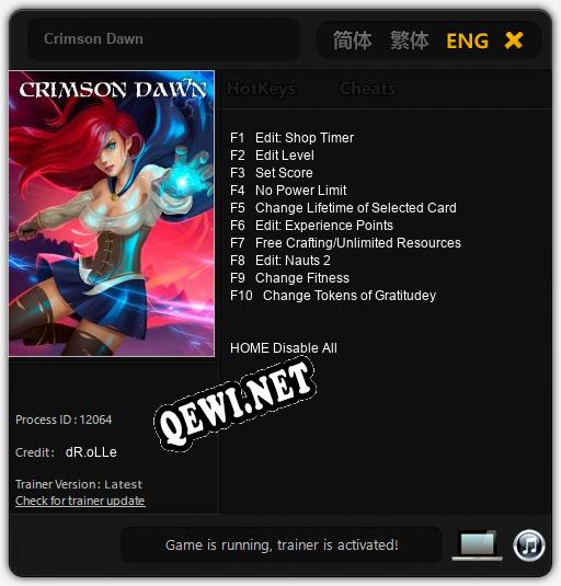 Crimson Dawn: Читы, Трейнер +10 [dR.oLLe]
