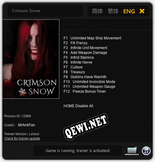 Трейнер для Crimson Snow [v1.0.4]