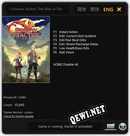 Трейнер для Crimson Tactics: The Rise of The White Banner [v1.0.8]