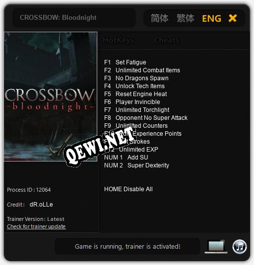 CROSSBOW: Bloodnight: ТРЕЙНЕР И ЧИТЫ (V1.0.8)