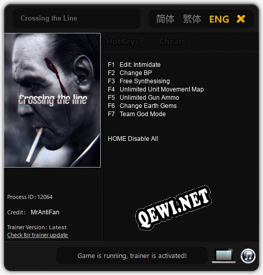 Crossing the Line: ТРЕЙНЕР И ЧИТЫ (V1.0.63)