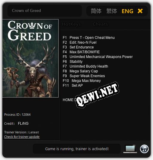Crown of Greed: Трейнер +11 [v1.2]