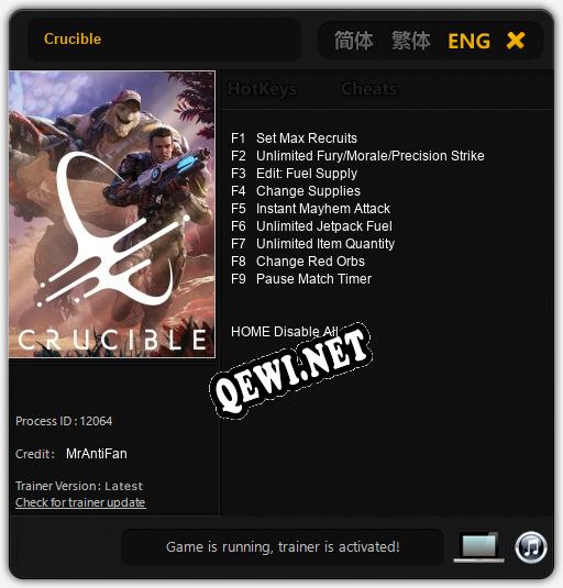 Crucible: Трейнер +9 [v1.3]