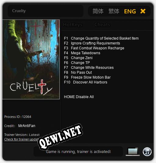 Cruelty: Читы, Трейнер +10 [MrAntiFan]