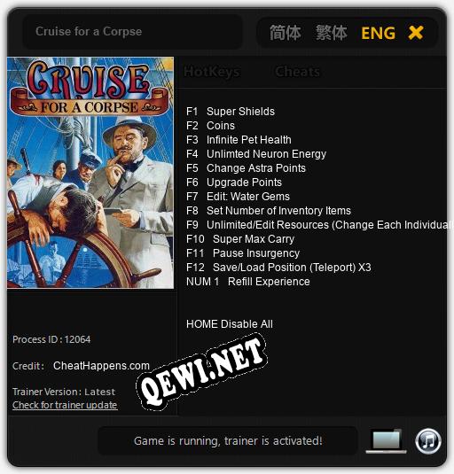 Cruise for a Corpse: Трейнер +13 [v1.9]