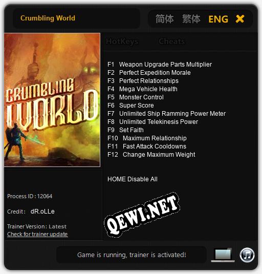 Трейнер для Crumbling World [v1.0.4]