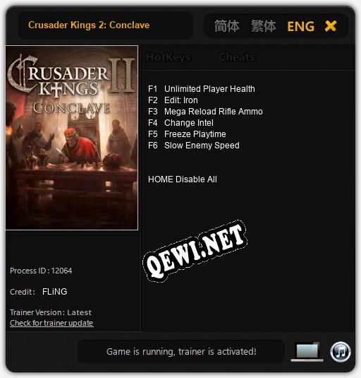 Трейнер для Crusader Kings 2: Conclave [v1.0.6]