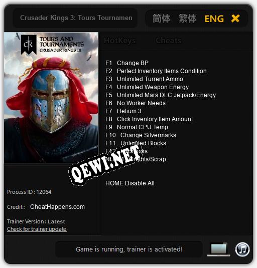 Crusader Kings 3: Tours Tournaments: Читы, Трейнер +13 [CheatHappens.com]