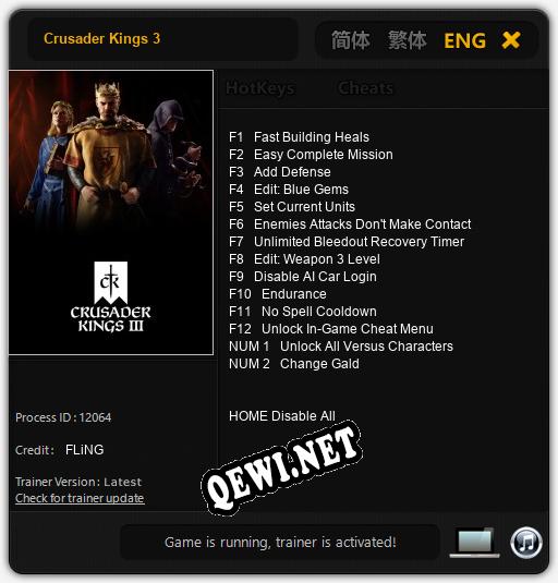 Трейнер для Crusader Kings 3 [v1.0.1]