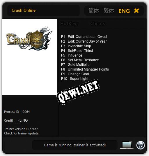 Трейнер для Crush Online [v1.0.6]