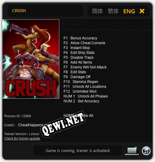 CRUSH: ТРЕЙНЕР И ЧИТЫ (V1.0.26)