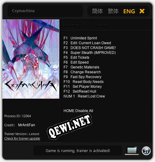 Crymachina: Трейнер +13 [v1.6]