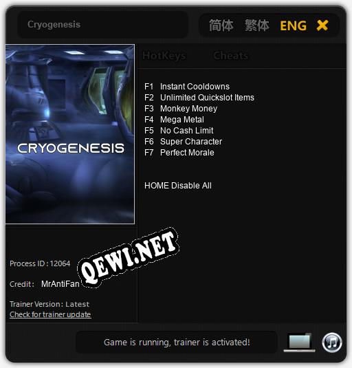 Cryogenesis: Читы, Трейнер +7 [MrAntiFan]