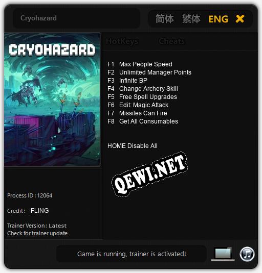 Трейнер для Cryohazard [v1.0.1]