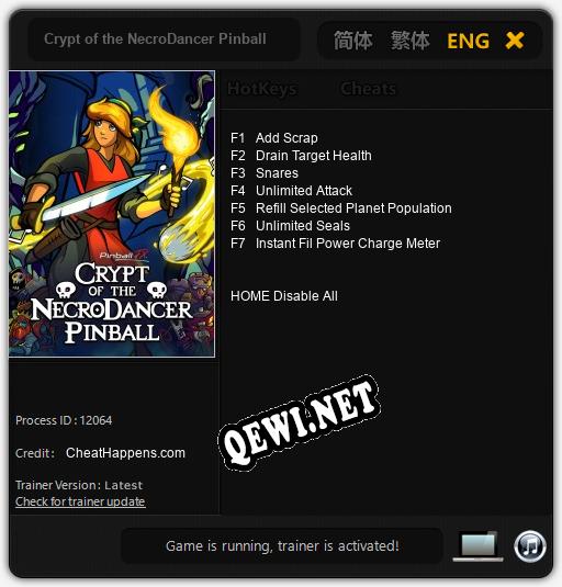 Crypt of the NecroDancer Pinball: Читы, Трейнер +7 [CheatHappens.com]
