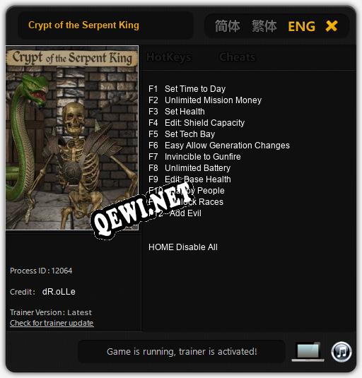 Crypt of the Serpent King: ТРЕЙНЕР И ЧИТЫ (V1.0.87)
