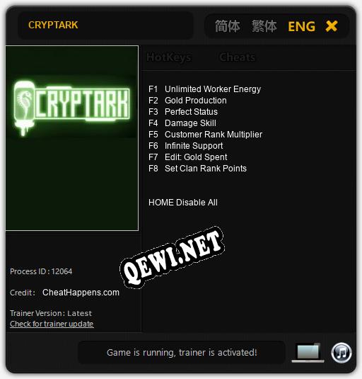CRYPTARK: ТРЕЙНЕР И ЧИТЫ (V1.0.48)
