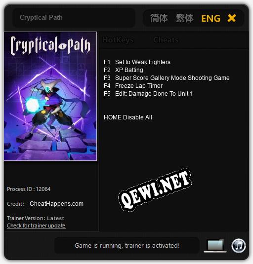 Cryptical Path: Трейнер +5 [v1.1]