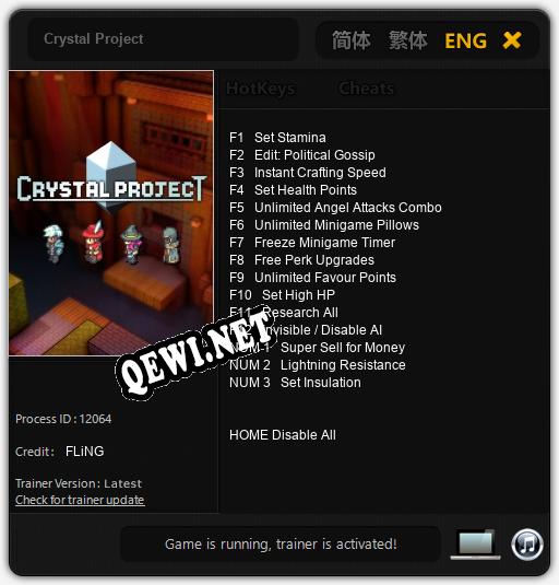Crystal Project: ТРЕЙНЕР И ЧИТЫ (V1.0.59)