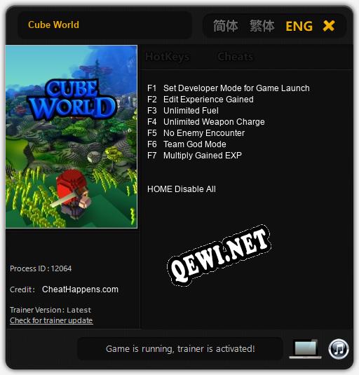 Трейнер для Cube World [v1.0.1]