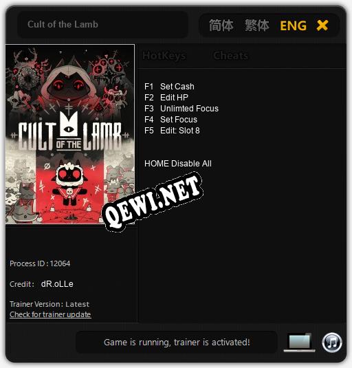 Трейнер для Cult of the Lamb [v1.0.2]