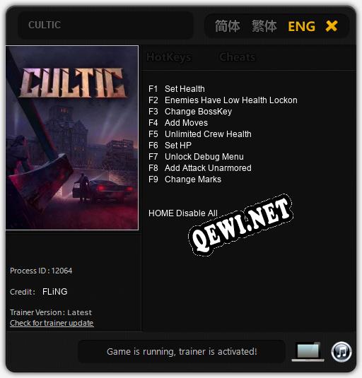 CULTIC: Читы, Трейнер +9 [FLiNG]
